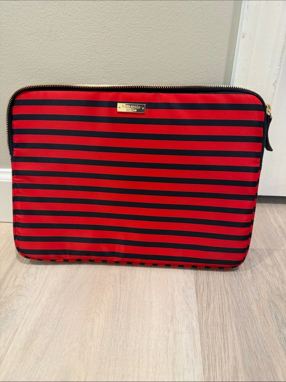 Kate Spade New York Red Blue Stripe Laptop computer Case